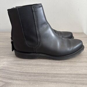 Doc Martens Zillow Women's Sz 8 Black Leather Boots Zip Up Booties Chelsea